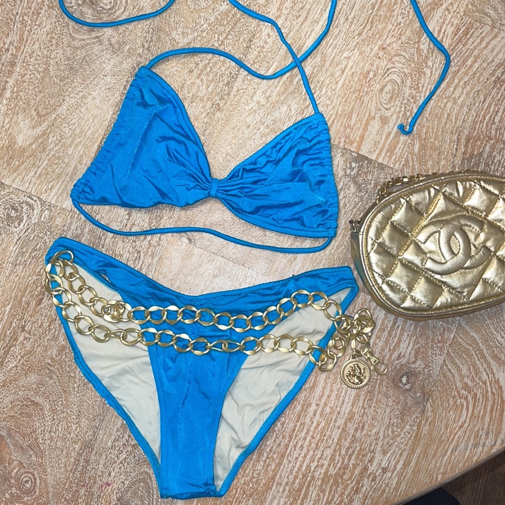 Zazoo of Hollywood vintage bright blue bikini 1980s - Picture 4 of 6